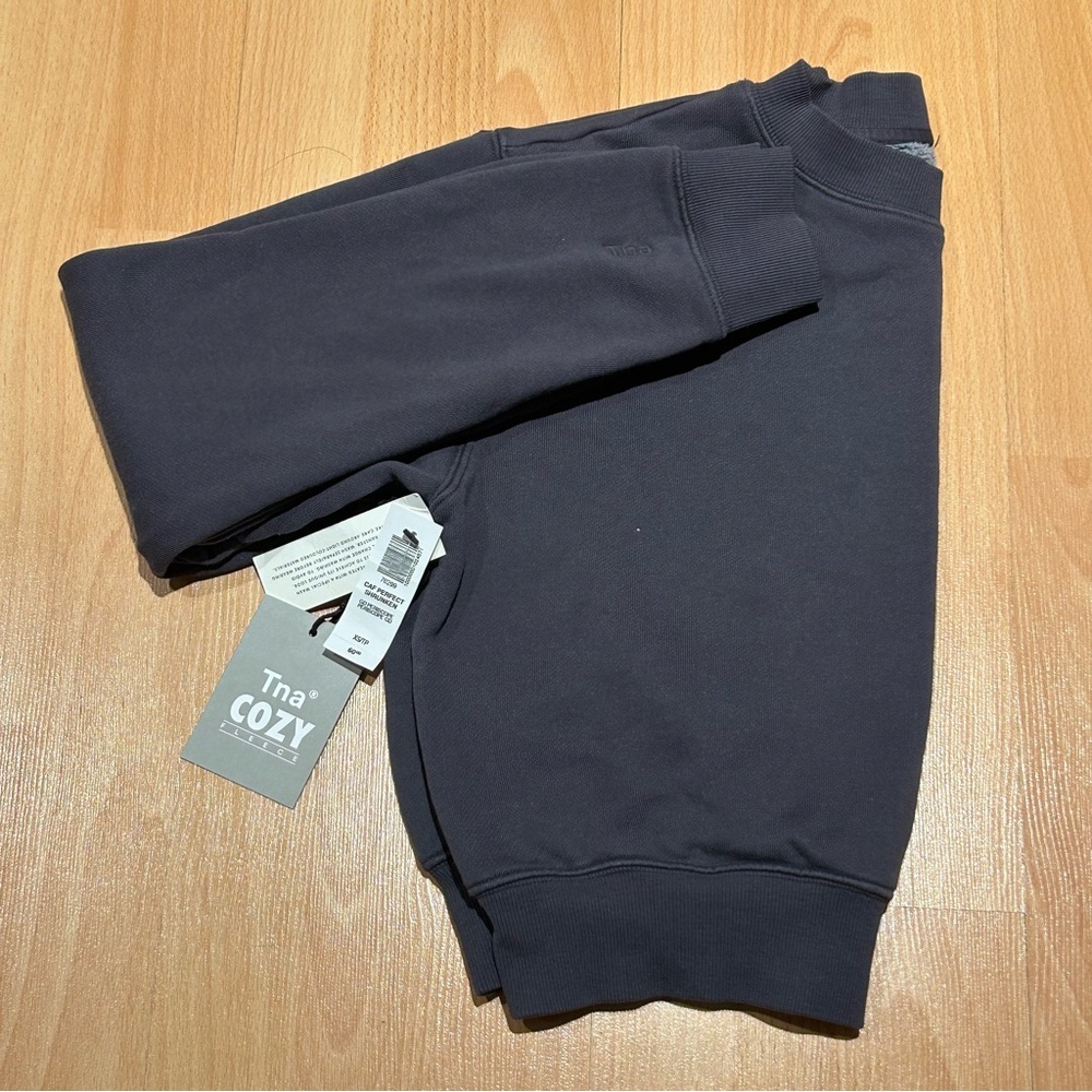 TNA Cozy Fleece in Charcoal Crew Sweatshirt XS